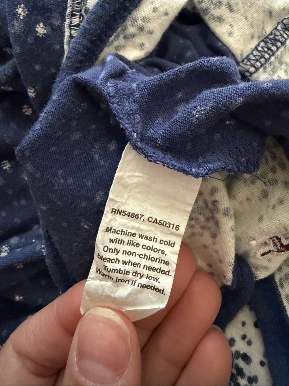 Vintage Hollister Navy Blue Printed Y2K babydoll top - Picture 7 of 7